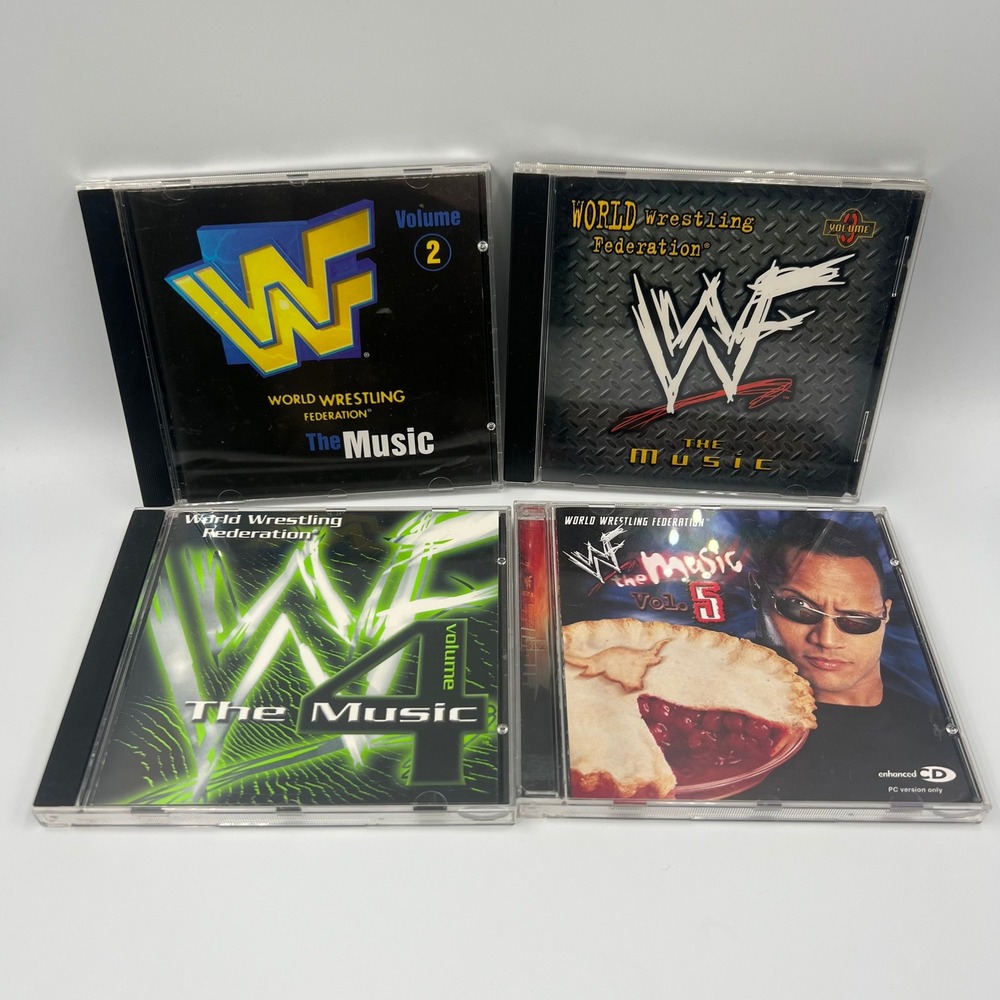 WWF The Music CD Lot Volumes 2 3 4 5 World Wrestling Federation Attitude Era